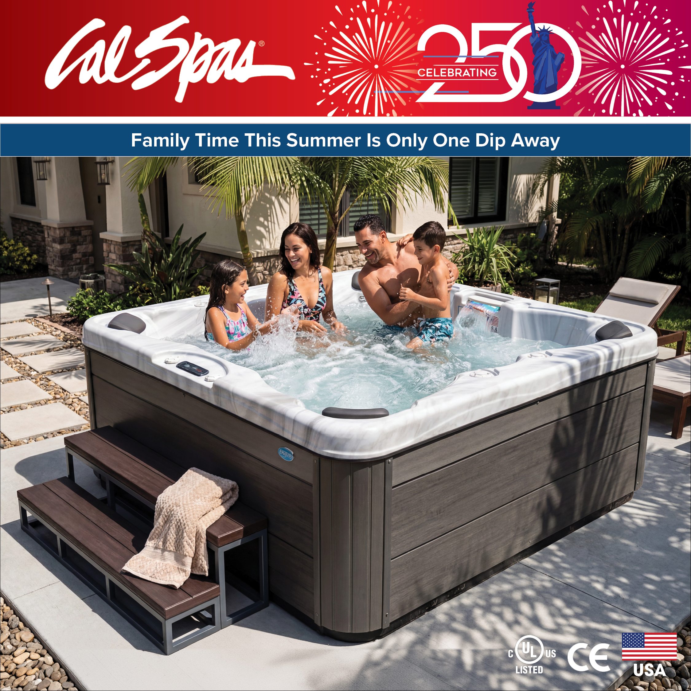 Calspas hot tub being used in a family setting - Jackson